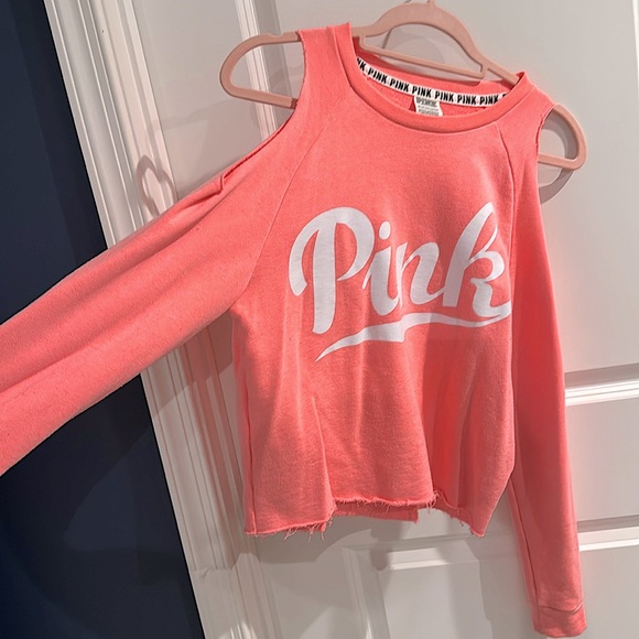 Pink off shoulder sweatshirt - Picture 1 of 3